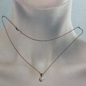 Honora Sterling Silver White Freshwater Pearl Pendant with Chain